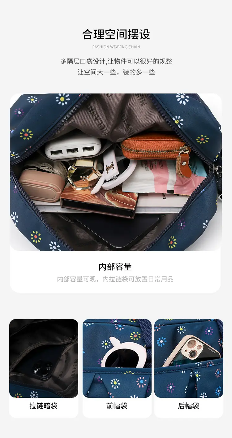 Printed Floral Crossbody Bag for Women Blue — feature 13