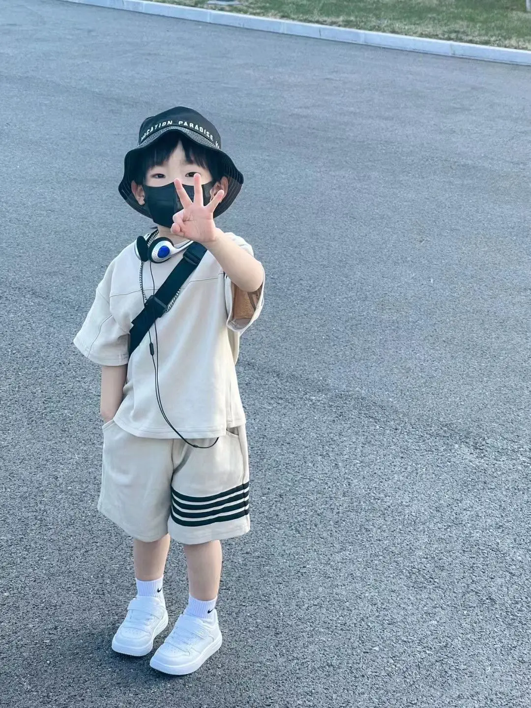Pink Korean Style Kids Shorts Set Summer Casual Two-Piece — feature 10