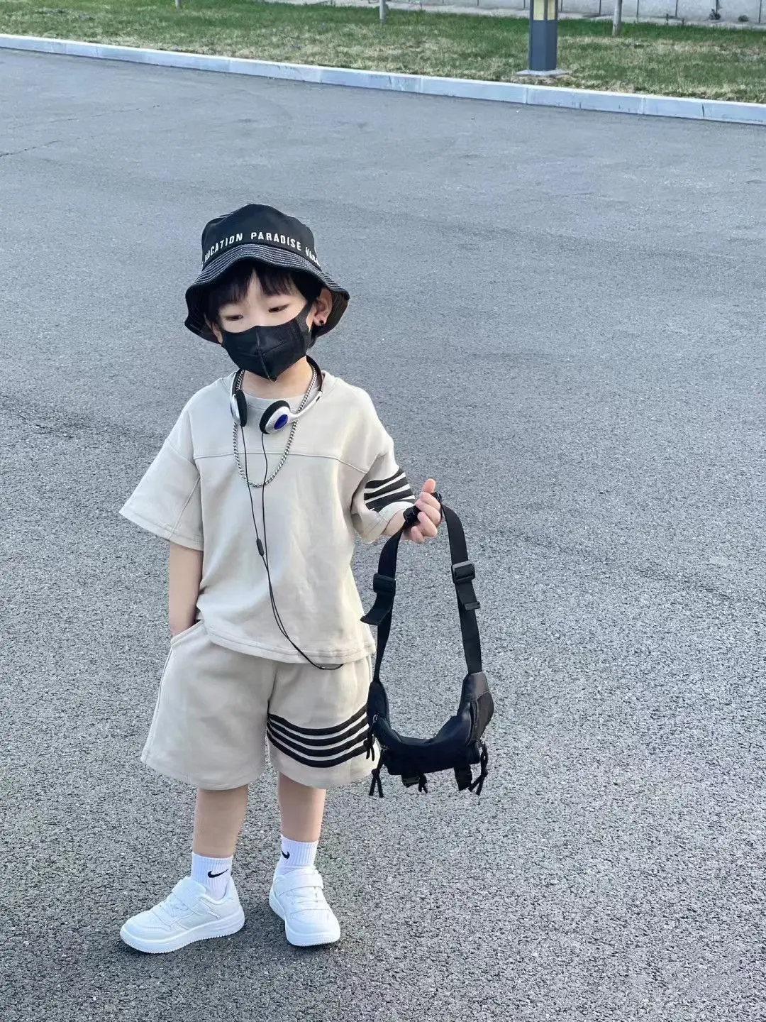 Pink Korean Style Kids Shorts Set Summer Casual Two-Piece — feature 12