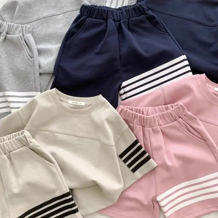Pink Korean Style Kids Shorts Set Summer Casual Two-Piece — feature 4