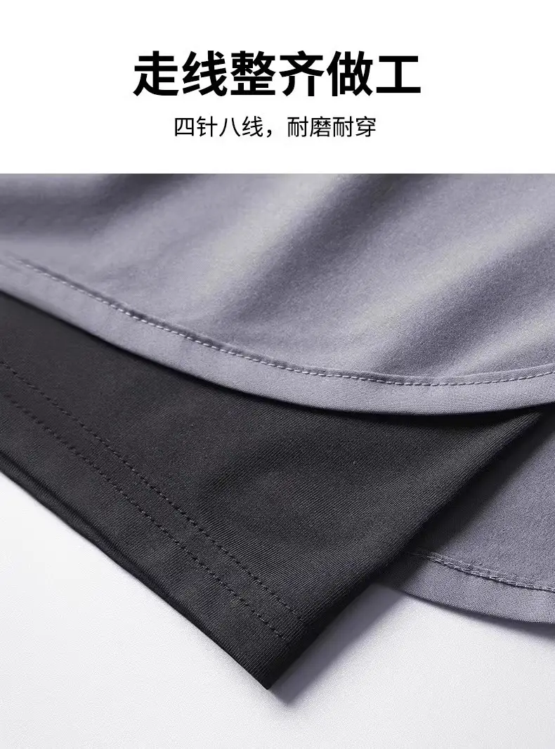 Sports Suit Men's Ice Silk T-Shirt Summer Thin Quick-Drying Short-Sleeved Training Running Equipment Fitness Clothes New Style — feature 9