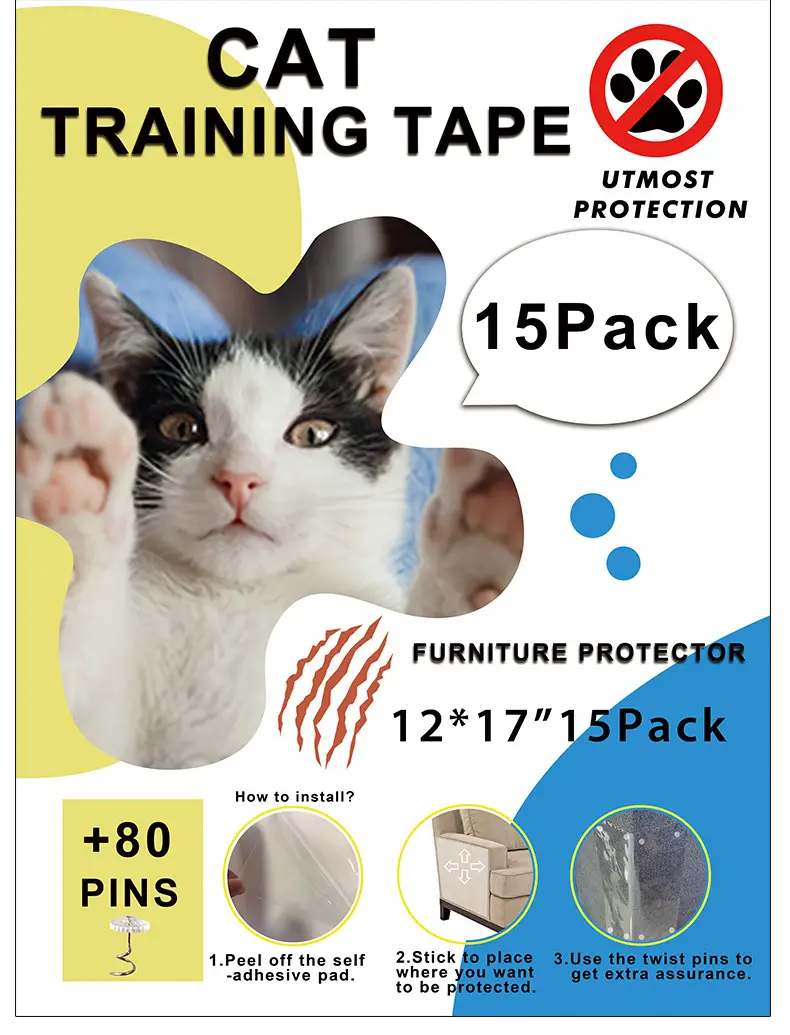 Furniture Sofa Protector Anti-Cat Scratch Pvc Transparent Removable Adhesive Matte Cat-Resistant Toy Wholesale — feature 22