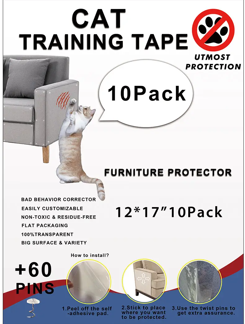 Furniture Sofa Protector Anti-Cat Scratch Pvc Transparent Removable Adhesive Matte Cat-Resistant Toy Wholesale — feature 24