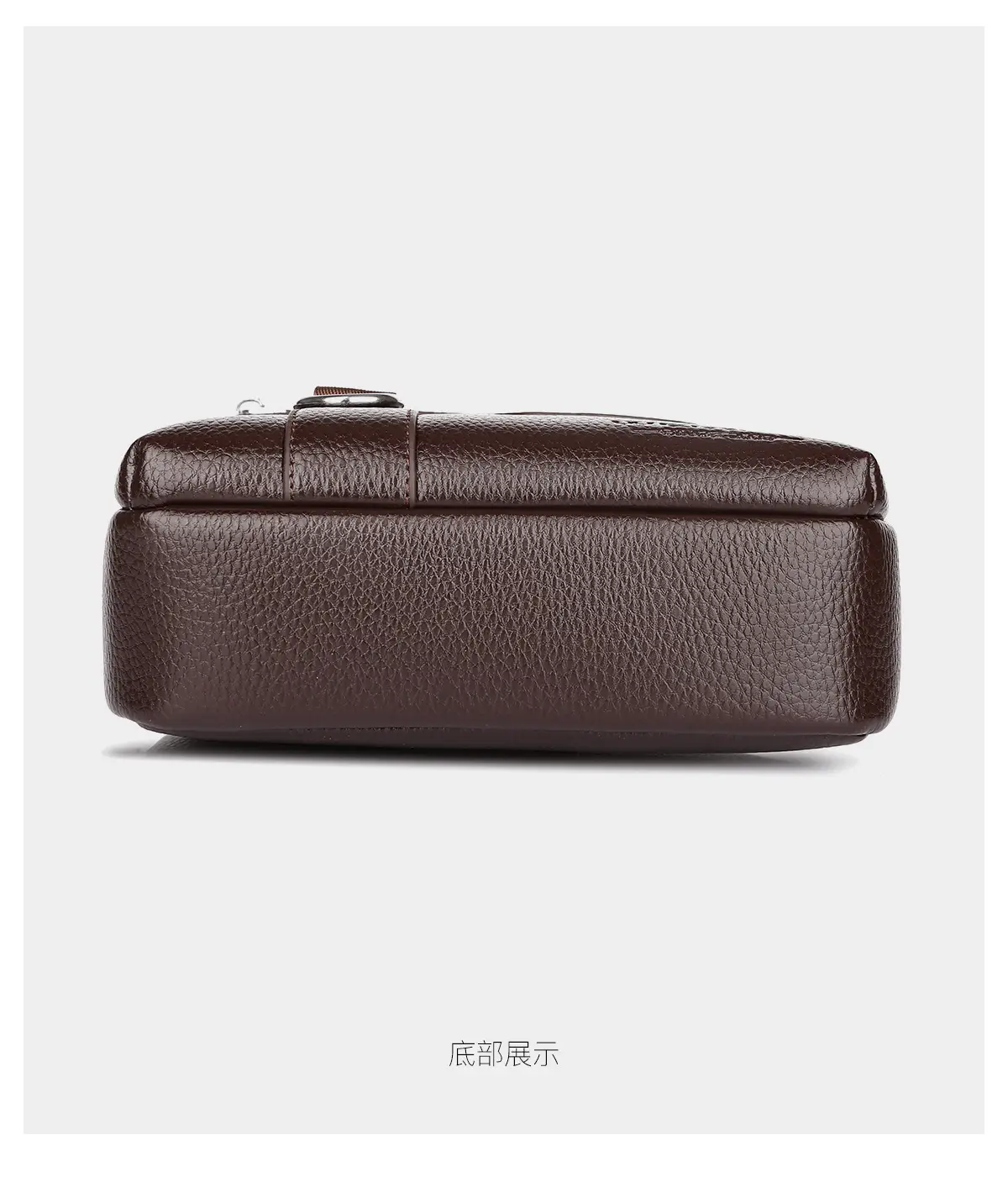 Men's Brown Crossbody Bag with Zip & Strap — feature 27