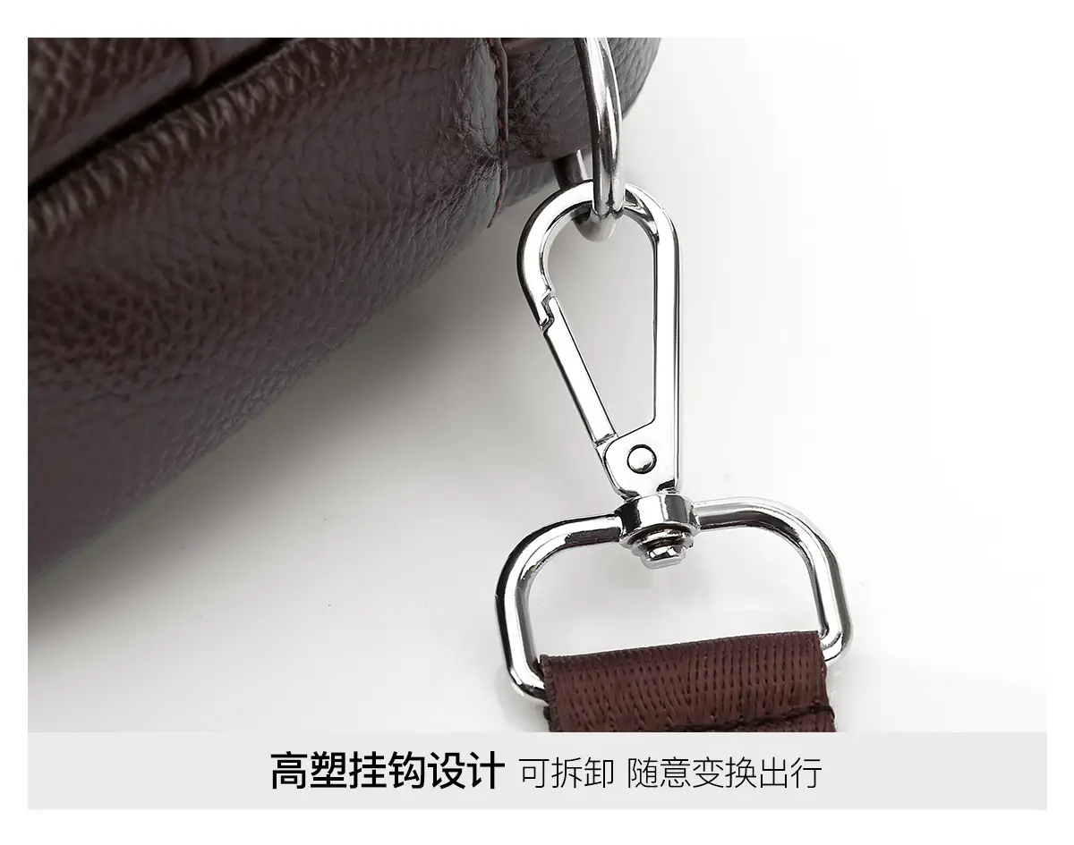 Men's Brown Crossbody Bag with Zip & Strap — feature 29
