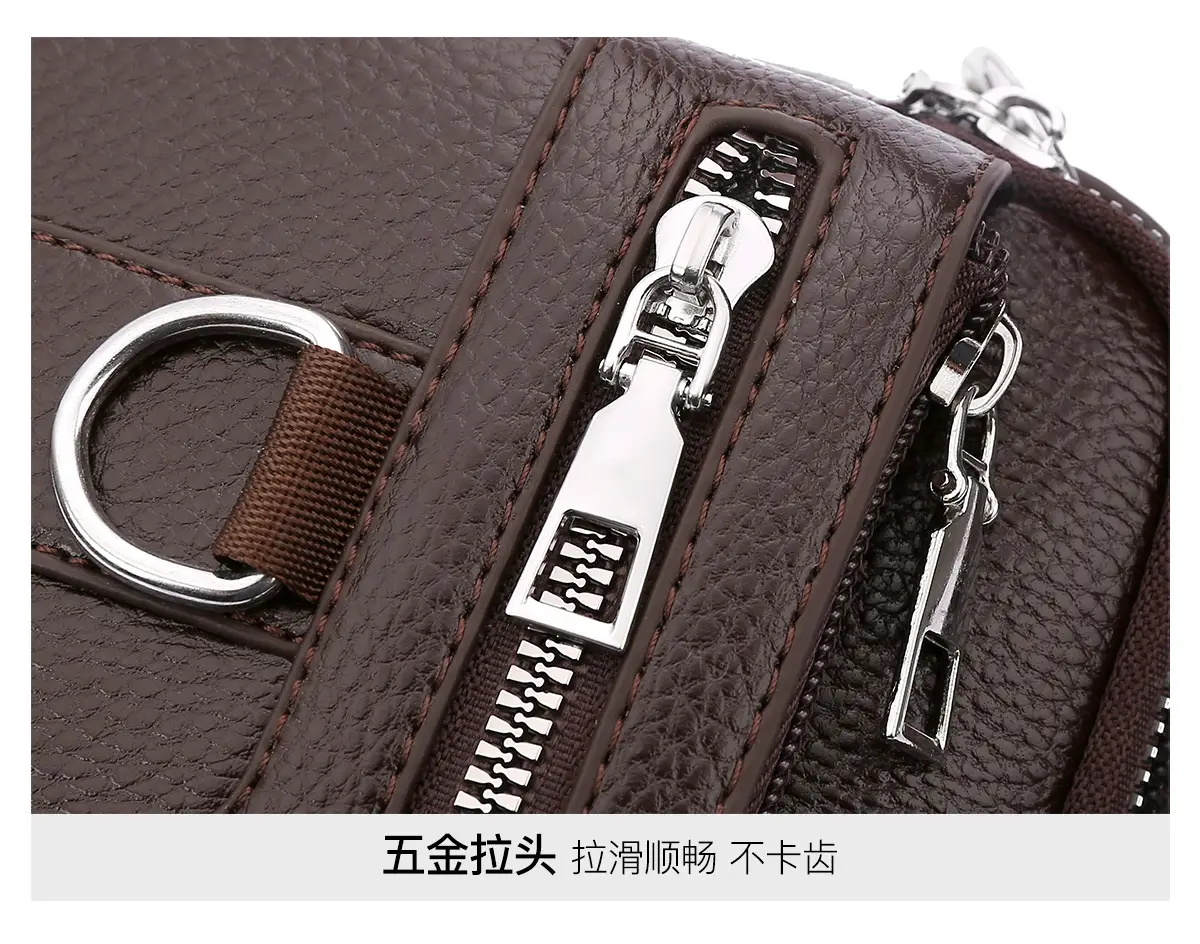 Men's Brown Crossbody Bag with Zip & Strap — feature 30