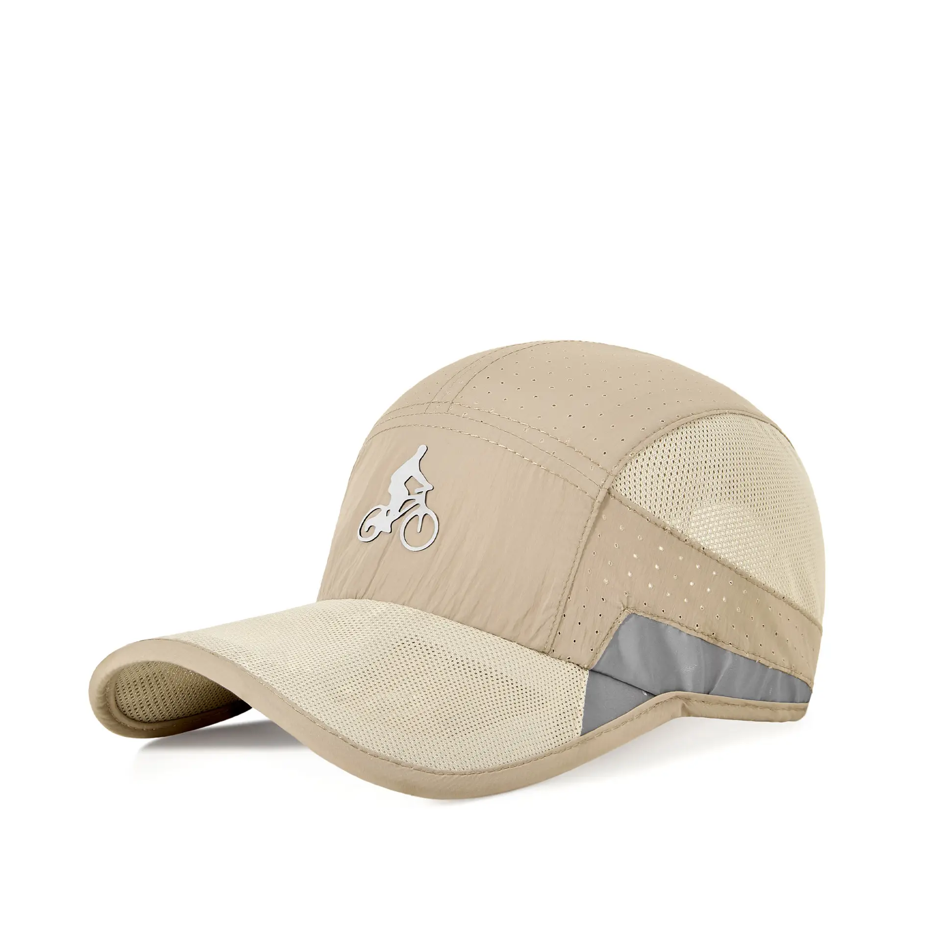Men Beige Reflective Baseball Cap Quick-Drying - Image 4