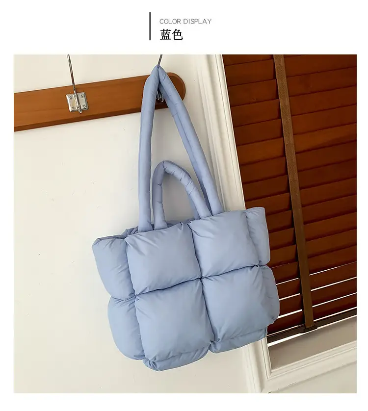 Beige Puffy Women's Large Tote Bag Luggage — feature 16