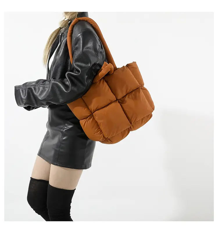 Beige Puffy Women's Large Tote Bag Luggage — feature 32