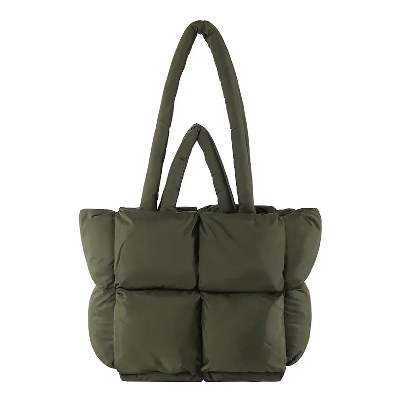 Beige Puffy Women's Large Tote Bag Luggage - Image 3