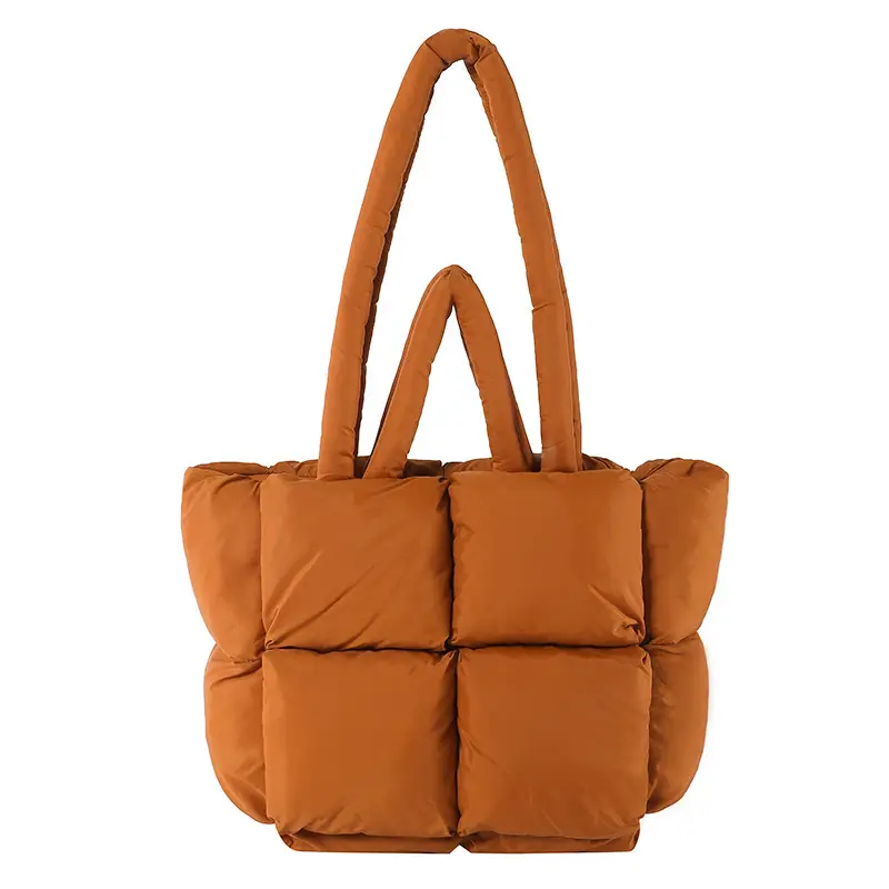 Beige Puffy Women's Large Tote Bag Luggage - Image 4