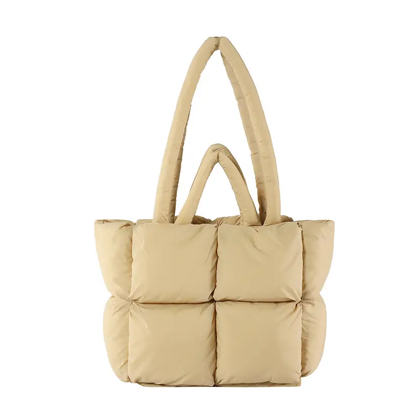 Beige Puffy Women's Large Tote Bag Luggage - Image 5