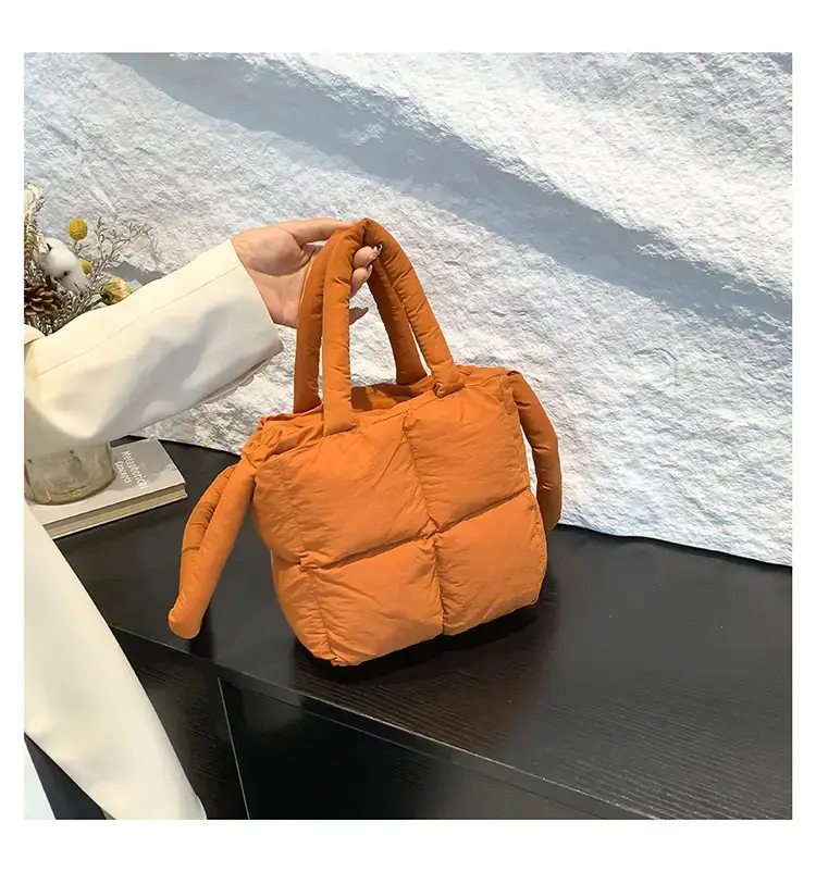 Korean Style Square Cotton Filled Crossbody Bag for Women — feature 22