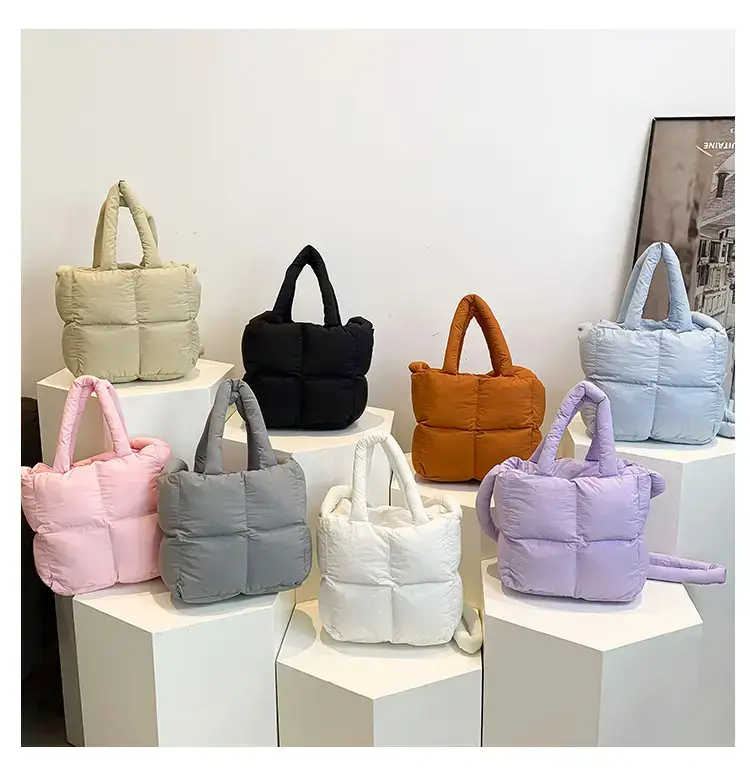 Korean Style Square Cotton Filled Crossbody Bag for Women — feature 8