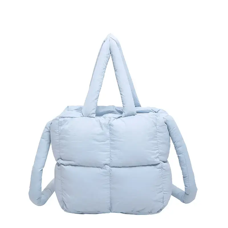 Korean Style Square Cotton Filled Crossbody Bag for Women
