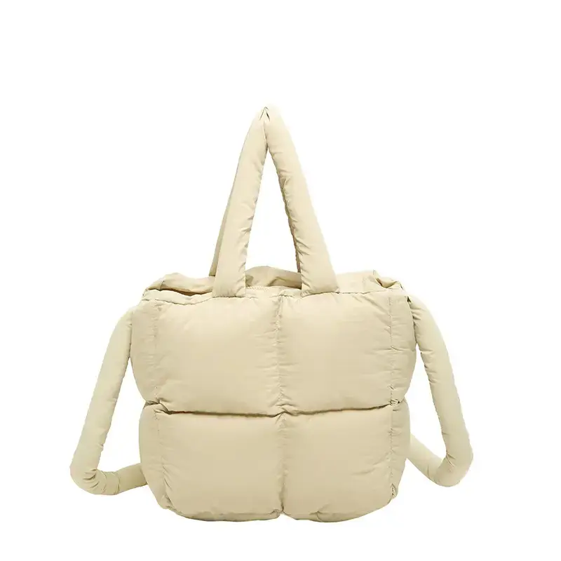 Korean Style Square Cotton Filled Crossbody Bag for Women
