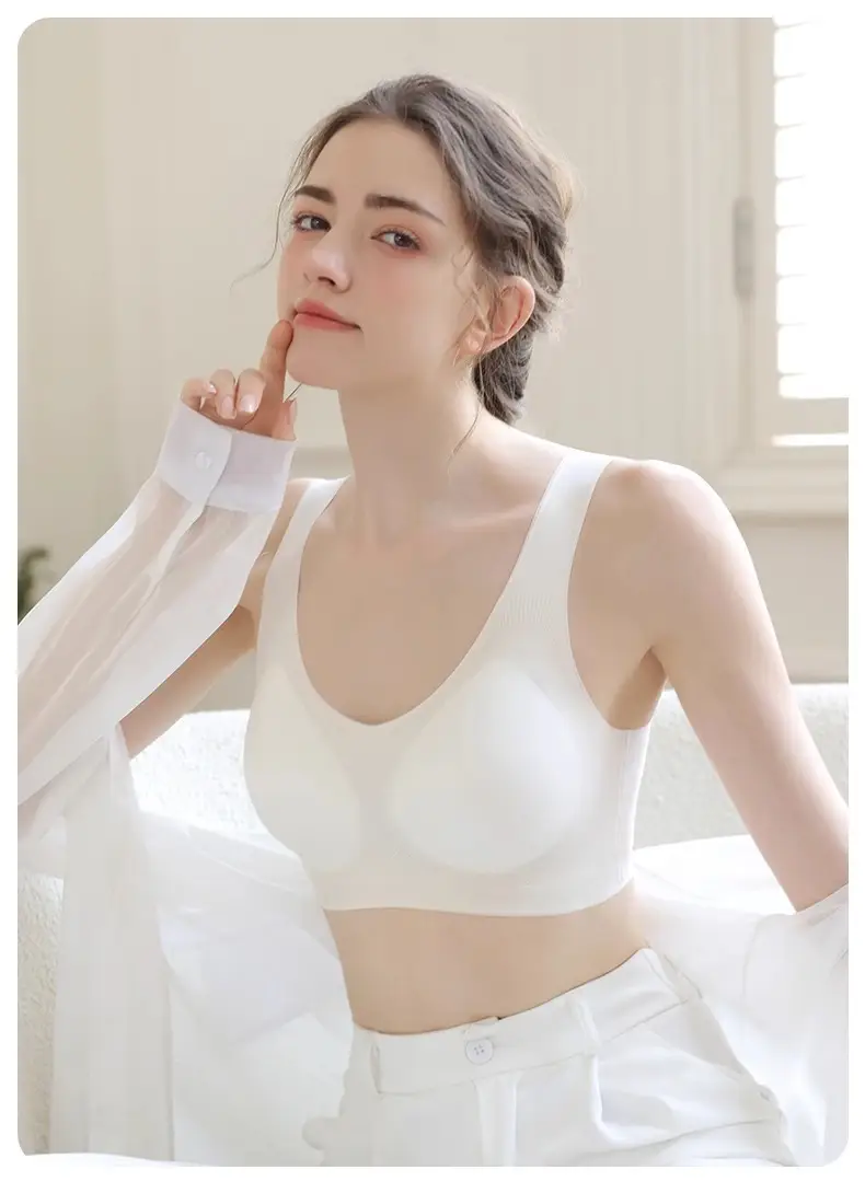 Summer Ultra-Thin Seamless Push-Up Vest-Style Intimates for Women with Fixed Cups to Hold Secondary Breasts and Prevent Sagging Breathable Bra — feature 35