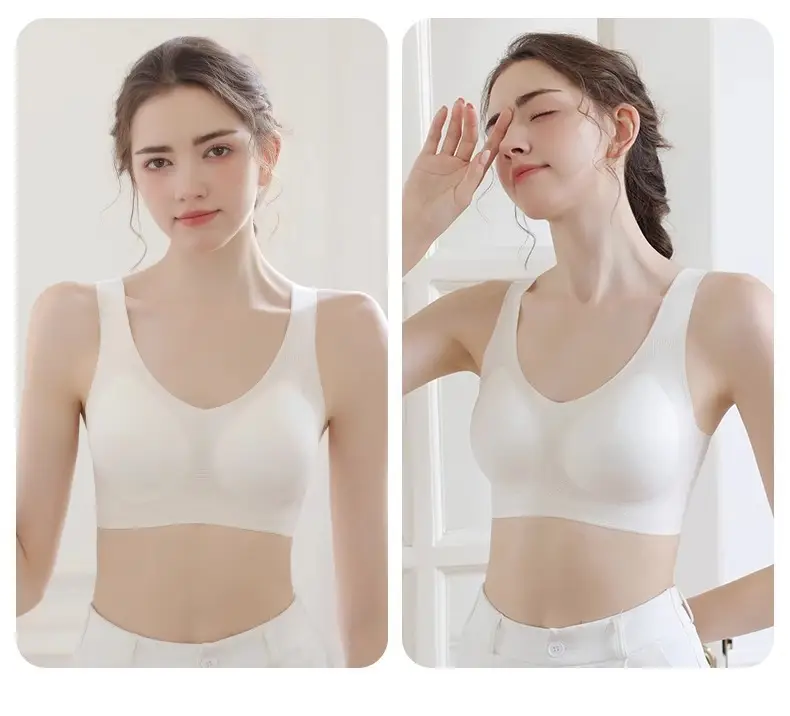 Summer Ultra-Thin Seamless Push-Up Vest-Style Intimates for Women with Fixed Cups to Hold Secondary Breasts and Prevent Sagging Breathable Bra — feature 36