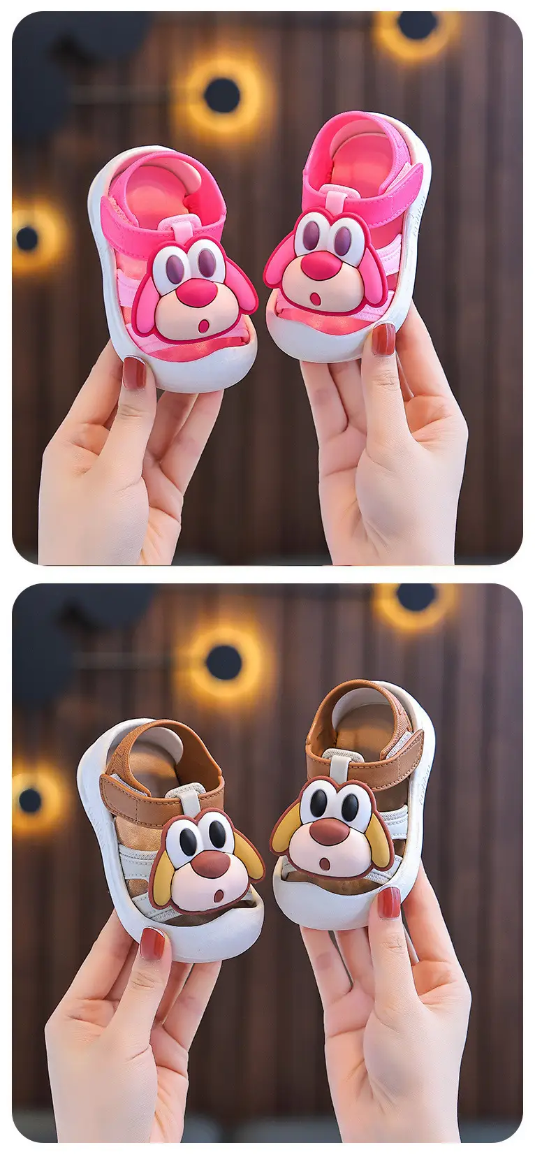 Cartoon Baby Walking Shoes Pink White Non-Slip — feature 3