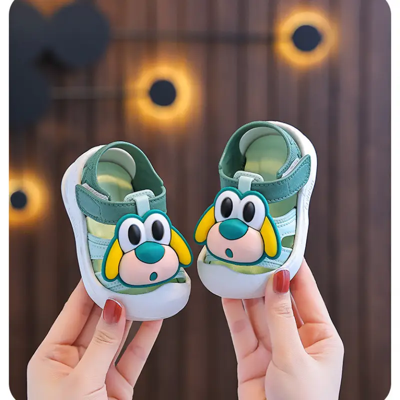 Cartoon Baby Walking Shoes Pink White Non-Slip