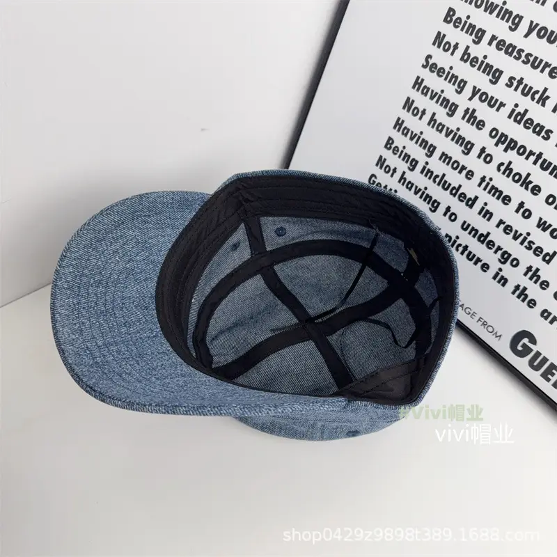 Japanese Denim Duckbill Cap Women Blue Grey - Image 5
