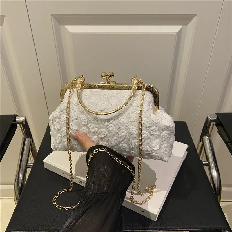 Pink Pearl Embroidered Shoulder Bag for Women - Image 7
