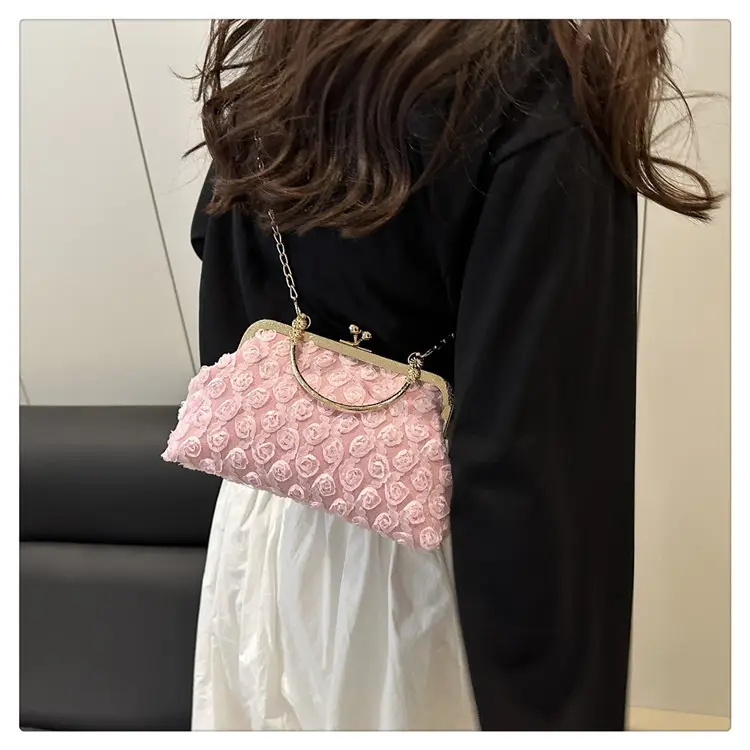 Pink Pearl Embroidered Shoulder Bag for Women — feature 19