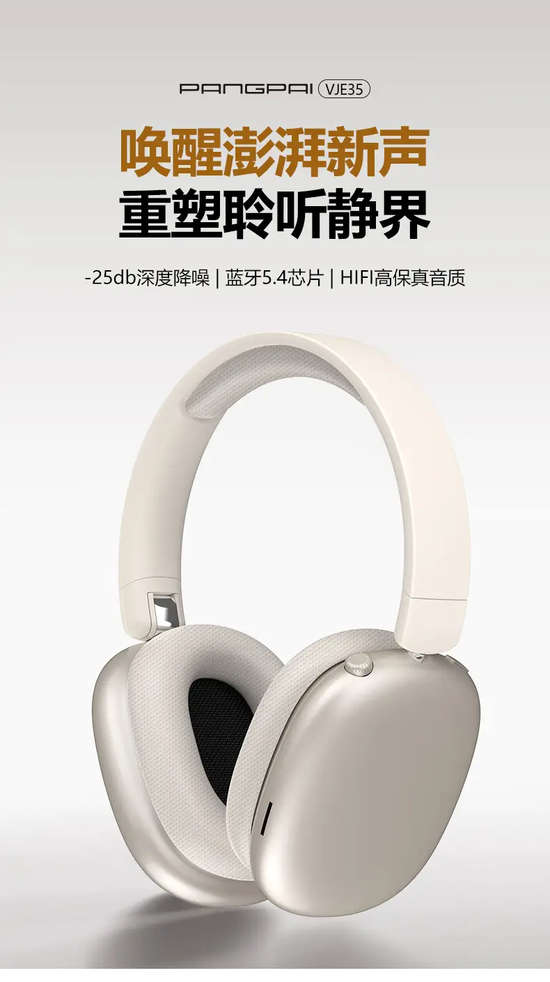 New Vje35 Bluetooth Headset with Noise Cancellation & Foldable Design — feature 4