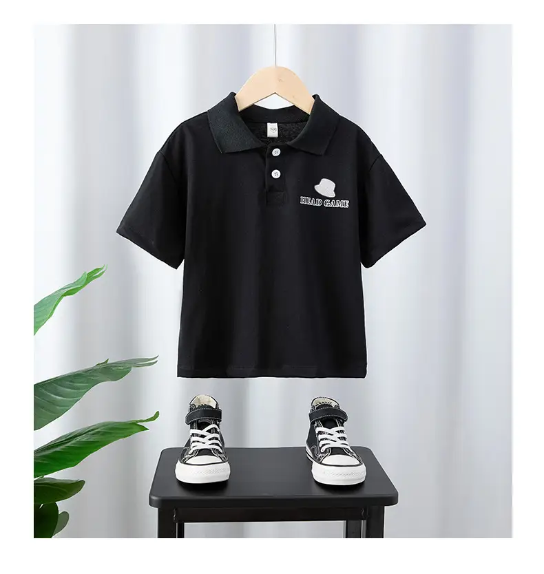 Kids White Polo Shirt Boys 2025 Summer Loose Fit — feature 10