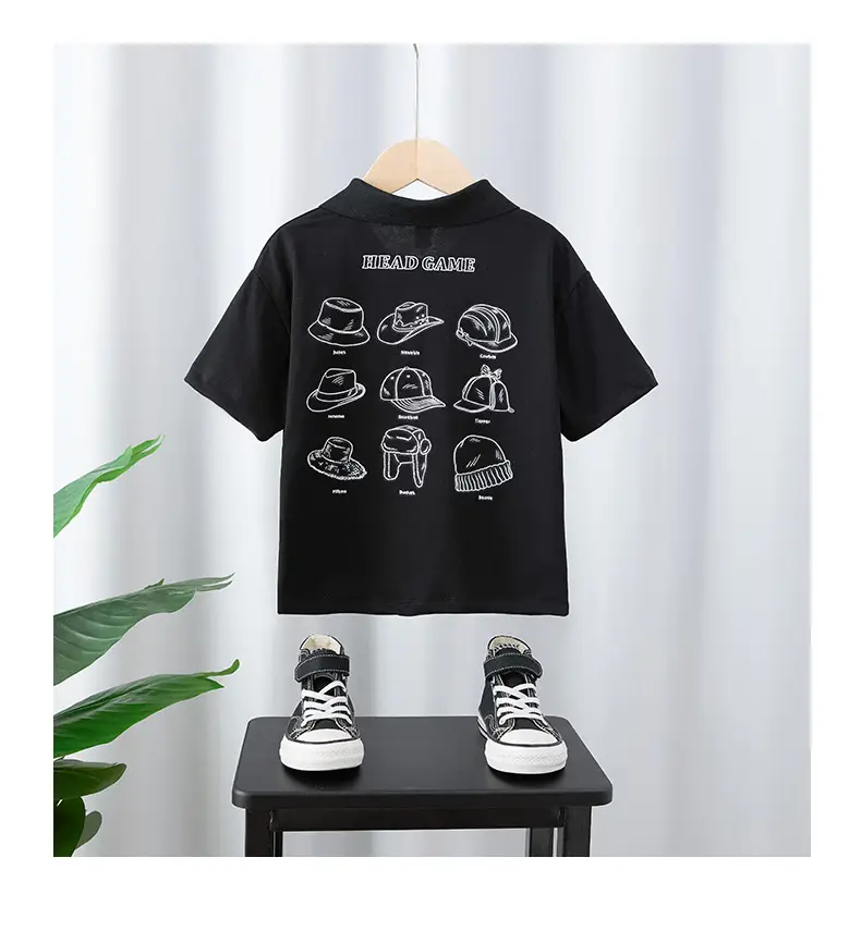 Kids White Polo Shirt Boys 2025 Summer Loose Fit — feature 11