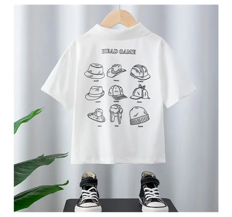 Kids White Polo Shirt Boys 2025 Summer Loose Fit — feature 5