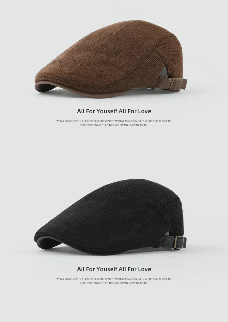 Japanese Style Corduroy Cap Brown Reversible — feature 10