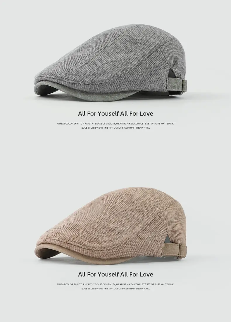 Japanese Style Corduroy Cap Brown Reversible — feature 9