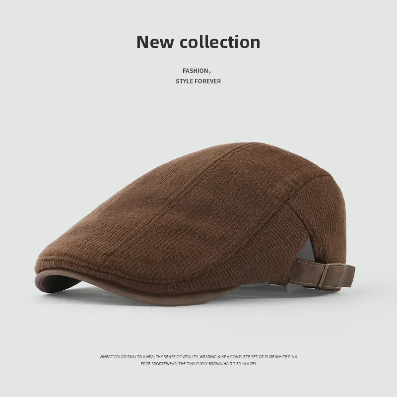 Japanese Style Corduroy Cap Brown Reversible