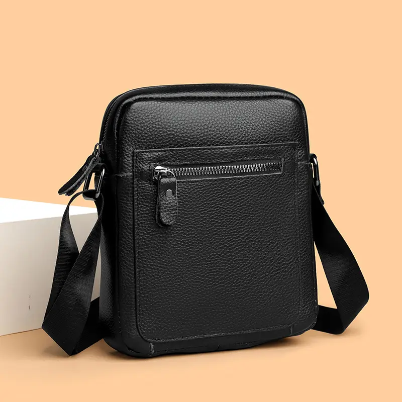 Korean Style Black Crossbody Bag for Men - Image 5