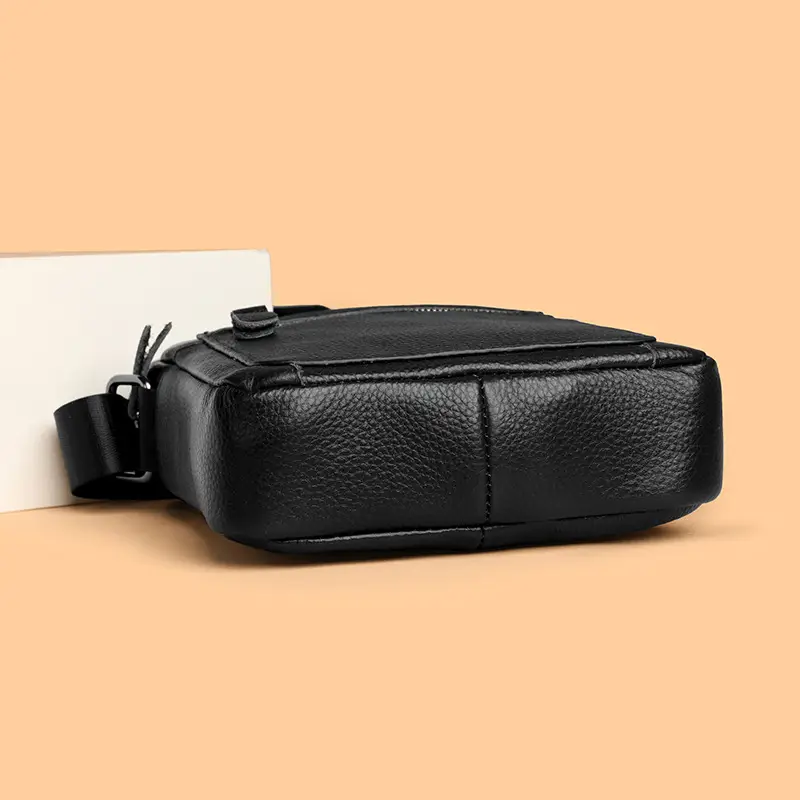 Korean Style Black Crossbody Bag for Men - Image 6