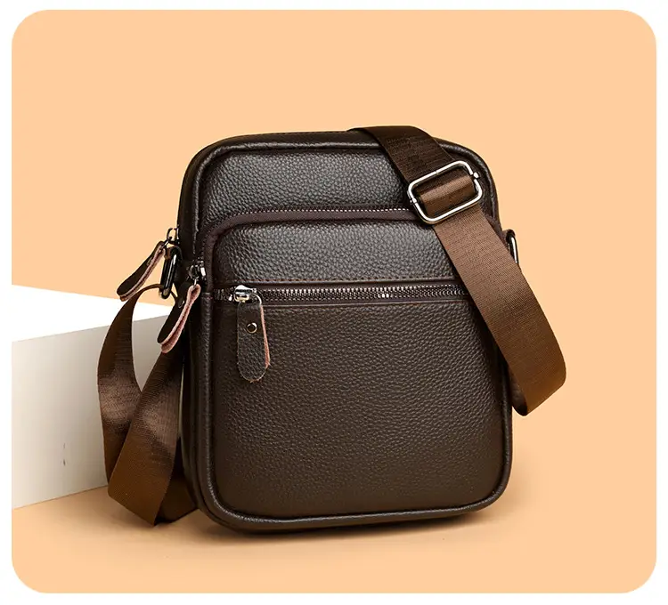 Black Genuine Leather Crossbody Bag for Men — feature 11