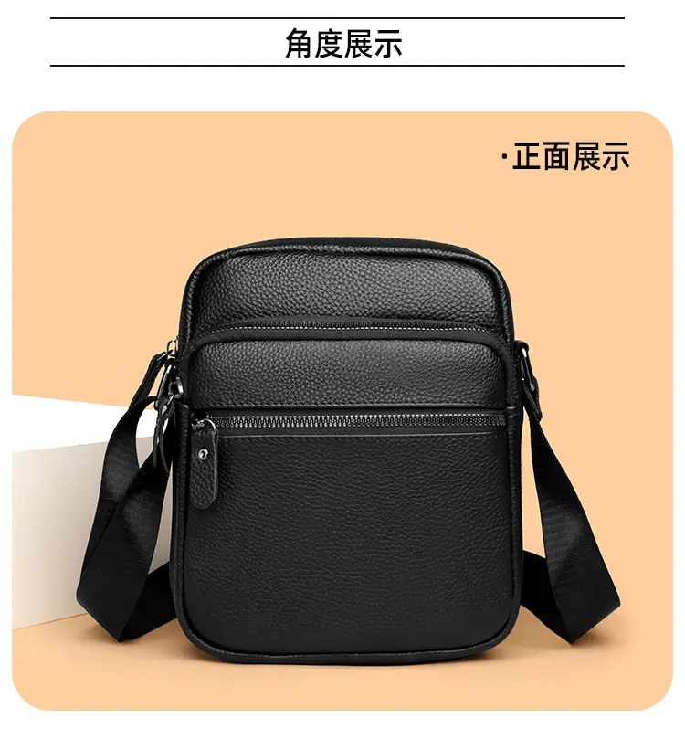 Black Genuine Leather Crossbody Bag for Men — feature 15