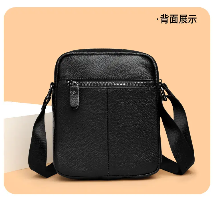 Black Genuine Leather Crossbody Bag for Men — feature 18