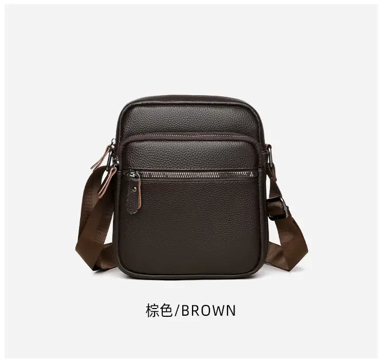 Black Genuine Leather Crossbody Bag for Men — feature 30