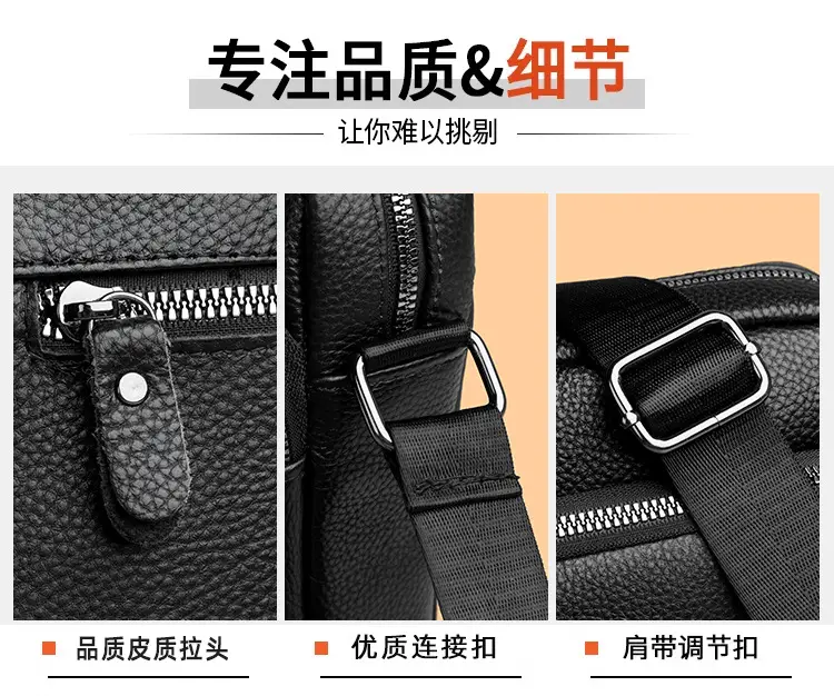 Black Genuine Leather Crossbody Bag for Men — feature 8