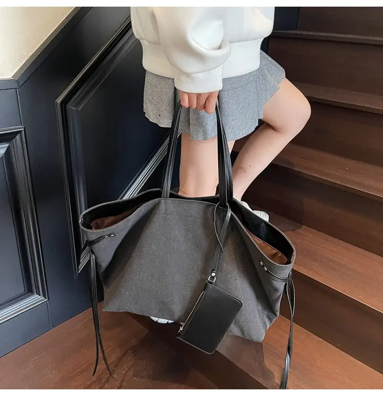 Retro Normcore Tote Bag Women Summer Casual Large Capacity — feature 16