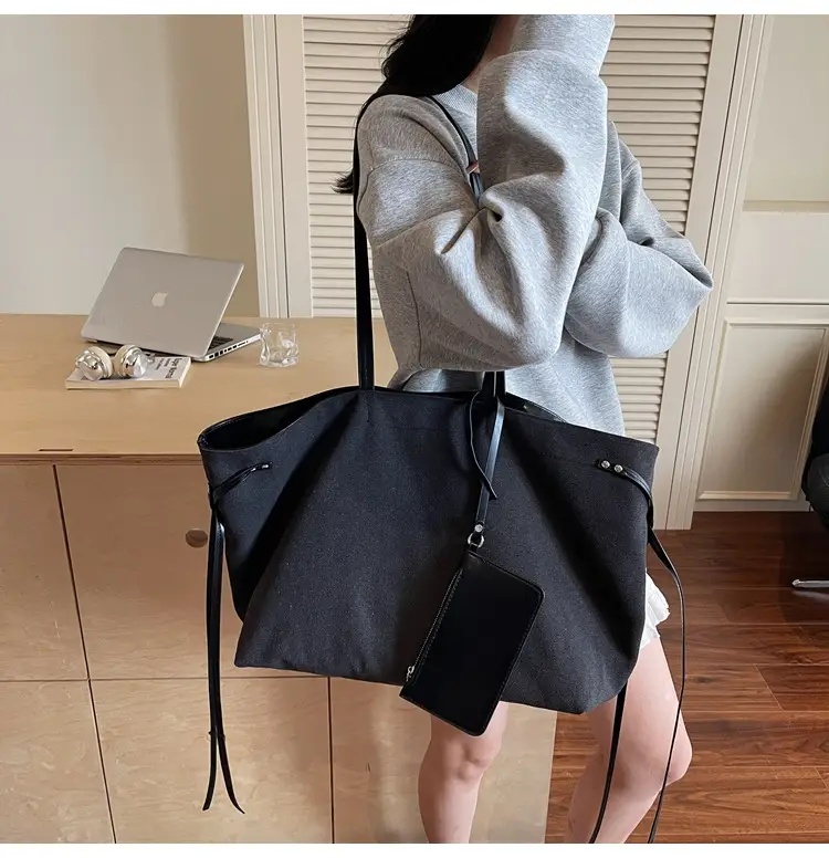 Retro Normcore Tote Bag Women Summer Casual Large Capacity — feature 21