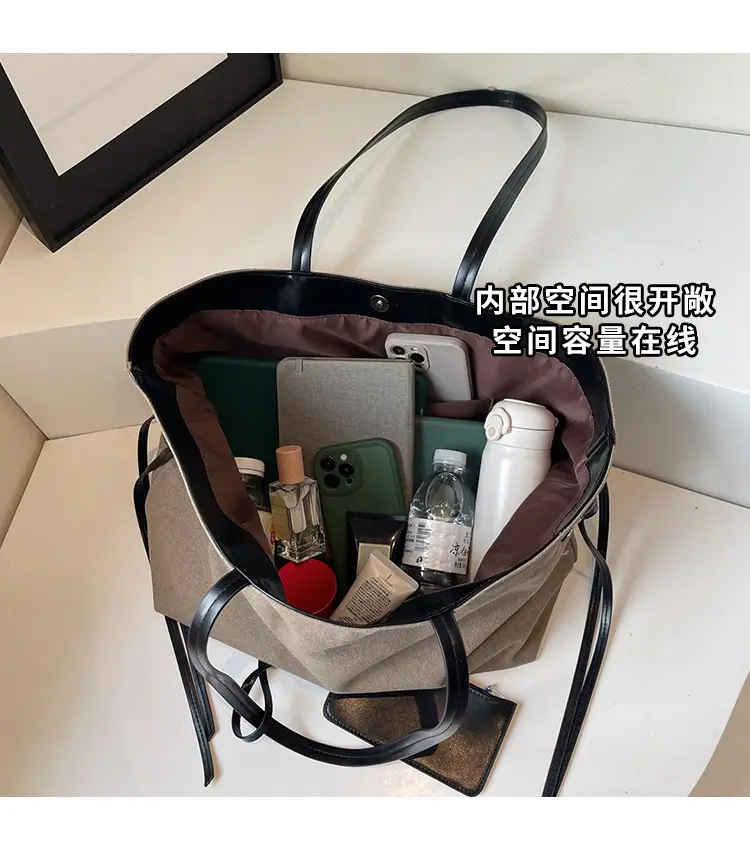 Retro Normcore Tote Bag Women Summer Casual Large Capacity — feature 6