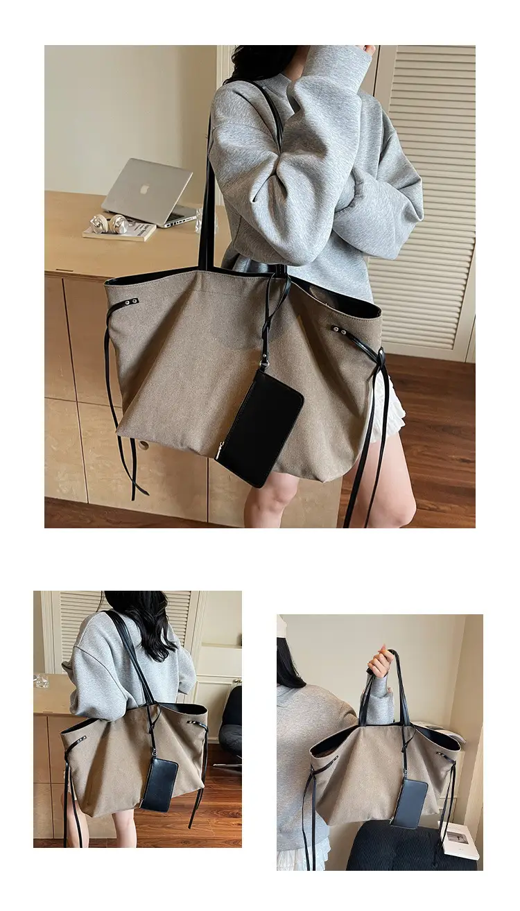 Retro Normcore Tote Bag Women Summer Casual Large Capacity — feature 8