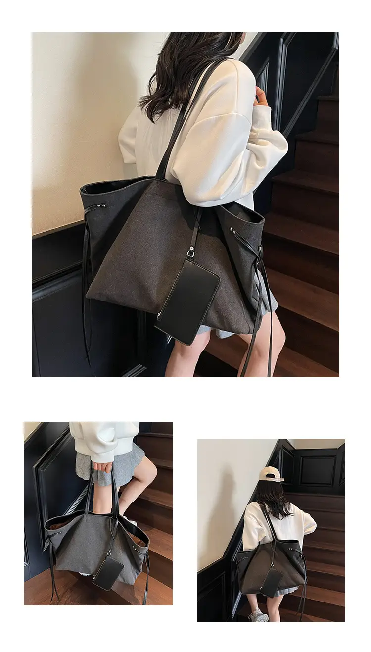 Retro Normcore Tote Bag Women Summer Casual Large Capacity — feature 9