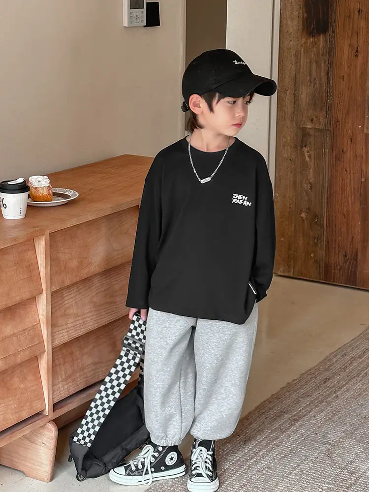 Kids Black Graphic Long Sleeve T-Shirt 2026 - Image 5