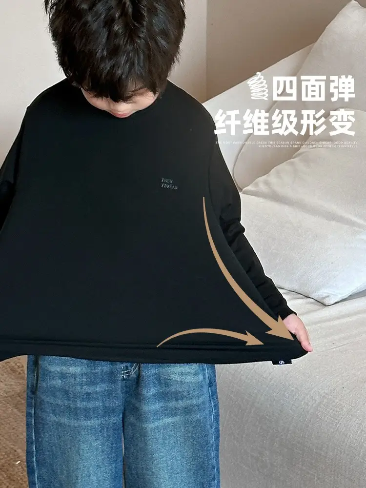 Kids Black Graphic Long Sleeve T-Shirt 2026 - Image 7