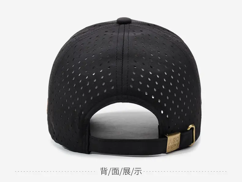 Men's Black Mesh Baseball Cap with Embroidered Logo — feature 11