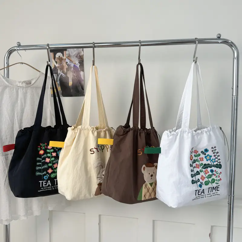New Cartoon Tea Time Shoulder Bag Women's Nylon Tote - Image 7